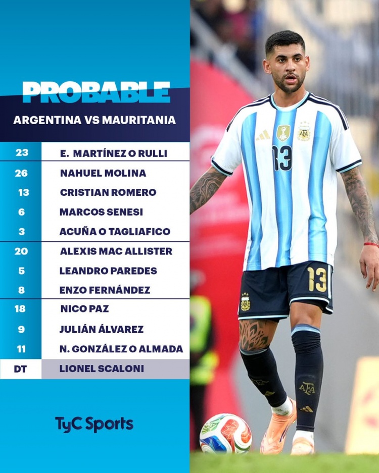 阿根廷友誼賽首發(fā)預測：阿爾瓦雷斯領銜 恩佐帕斯出戰(zhàn)