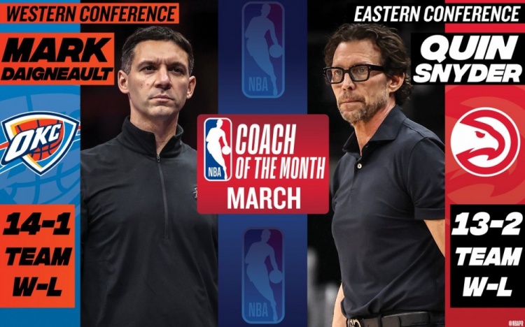 三月最佳教練出爐 戴格諾特斯奈德分獲殊榮