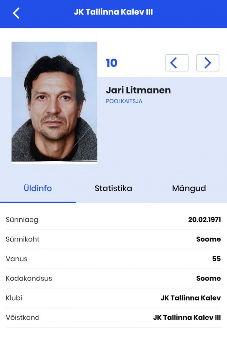 55歲芬蘭傳奇利特馬寧復出 注冊愛沙尼亞塔林卡列夫三隊 55歲芬蘭傳奇利特馬寧復出 注冊愛沙尼亞塔林卡列夫三隊