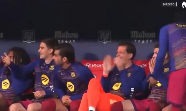 岡薩雷斯手球染黃引巴薩替補席哄笑 半場補時鏟人直紅離場
