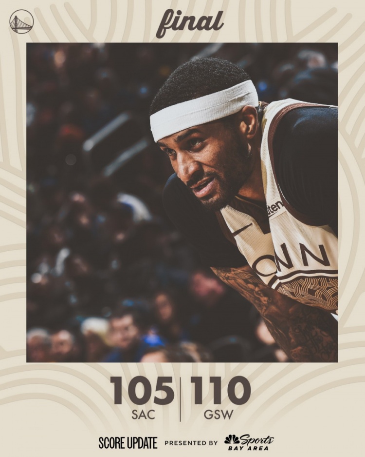 小佩頓替補(bǔ)高效貢獻(xiàn)12分4板3助3斷 勇士險(xiǎn)勝國王止頹勢