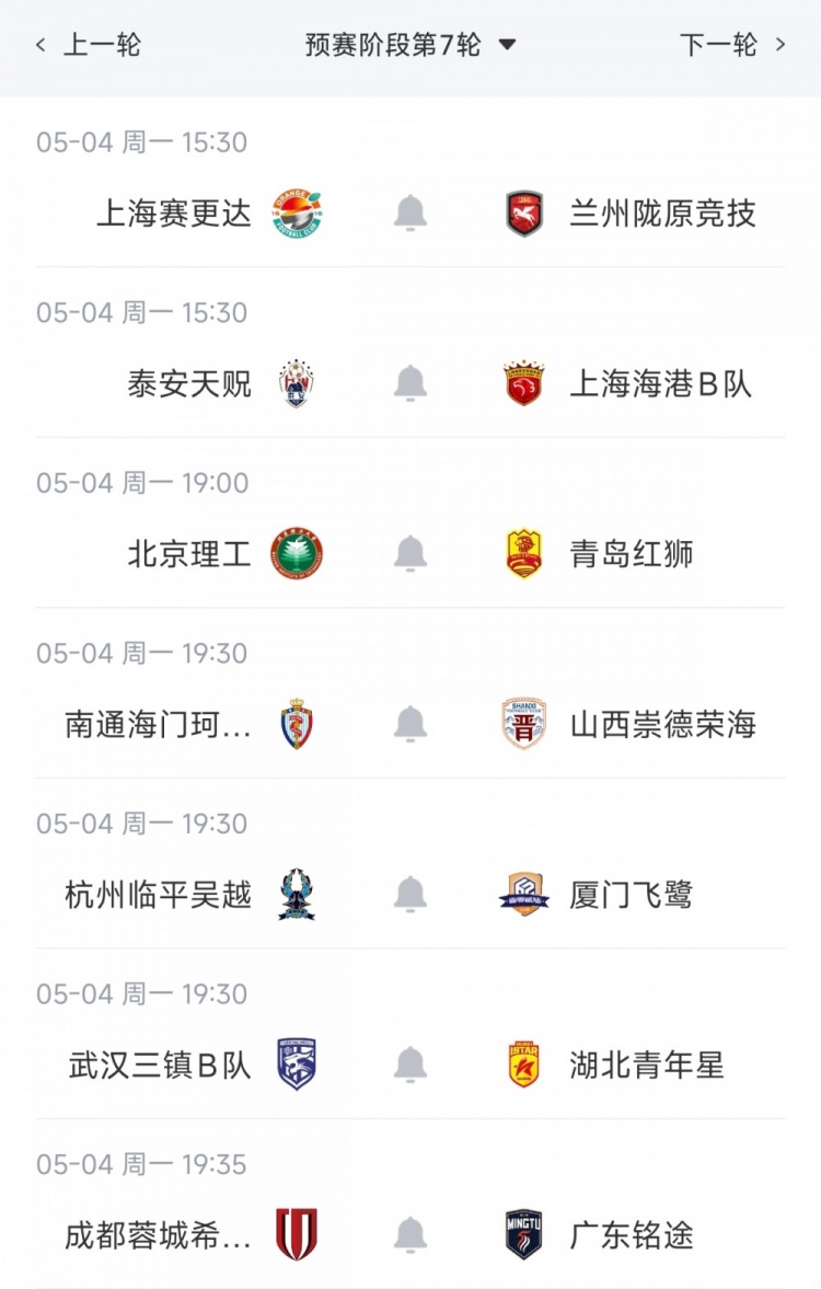 中乙第6輪：海港B隊三連勝領(lǐng)跑北區(qū)，可為六輪不敗僅失一球