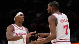 [騰訊全場集錦]??火箭5人15+擊退尼克斯取3連勝 杜蘭特27+6+8 謝潑德替補(bǔ)20+5