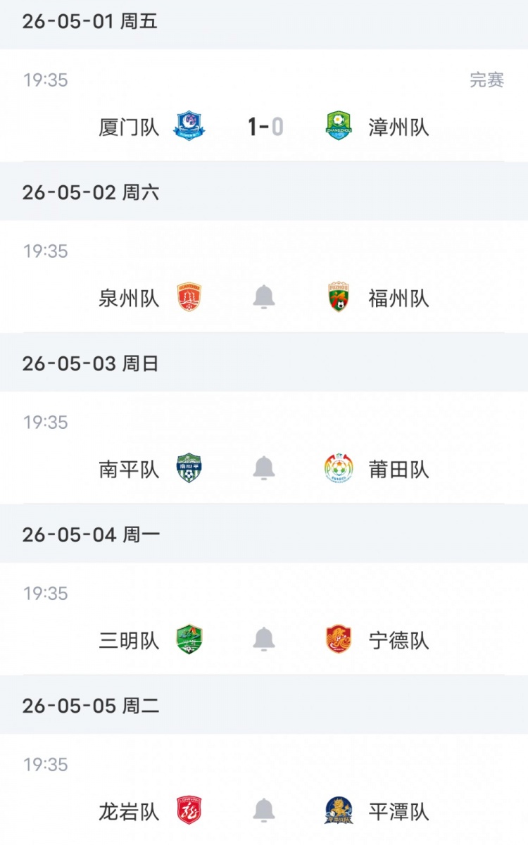 廈門主場1-0漳州，兩連勝6分領(lǐng)跑閩超
